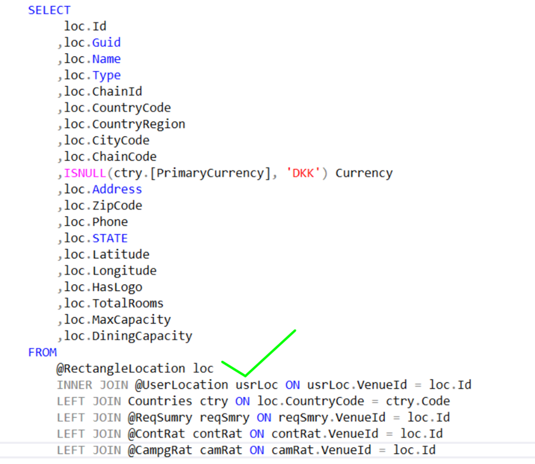 Screenshot of source code snippet displaying precise block of Location data. 